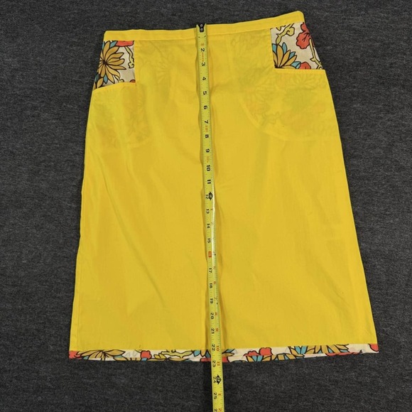 HADU Yellow Floral 70s style skirt size 4 - Picture 6 of 8